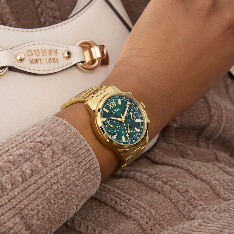 Main Image 3 of Guess Women's Green Dial Gold Tone Bracelet Watch