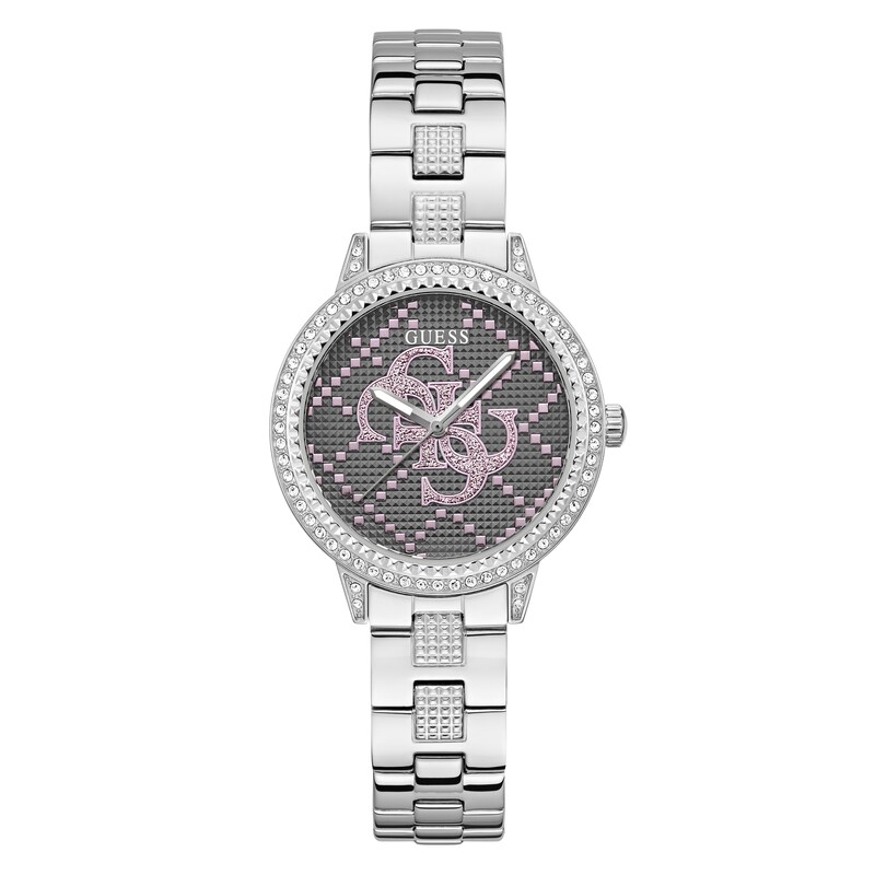 Main Image 1 of Guess Women's Crystal Logo Dial Silver Tone Bracelet Watch