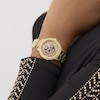 Thumbnail Image 2 of Guess Women's Crystal Logo Champagne Glitz Dial Gold Tone Bracelet Watch