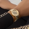 Thumbnail Image 3 of Guess Women's Crystal Logo Champagne Glitz Dial Gold Tone Bracelet Watch
