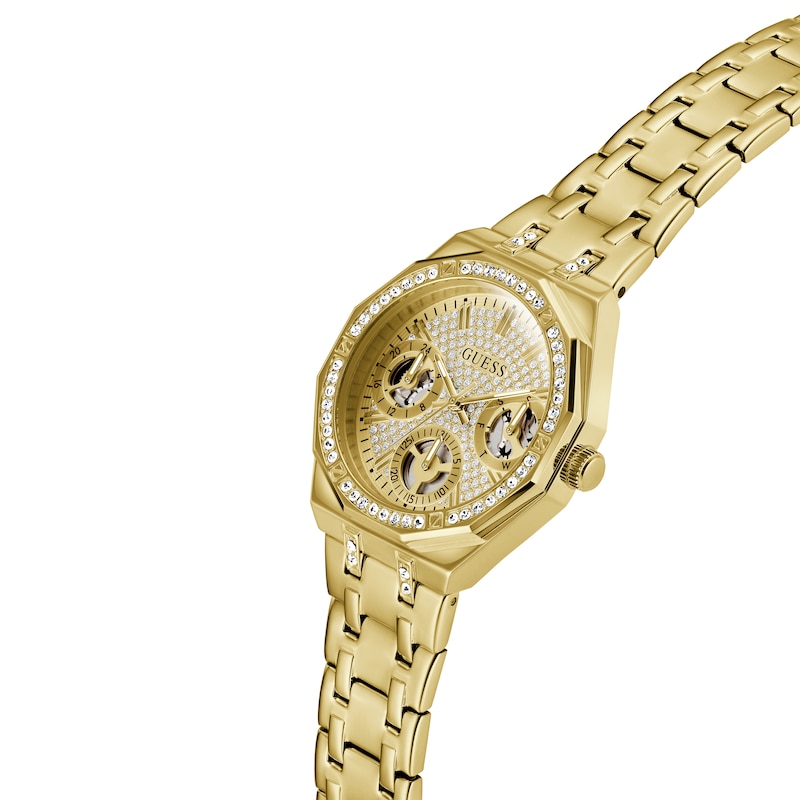 Main Image 7 of Guess Women's Crystal Champagne Glitz Dial Gold Tone Bracelet Watch