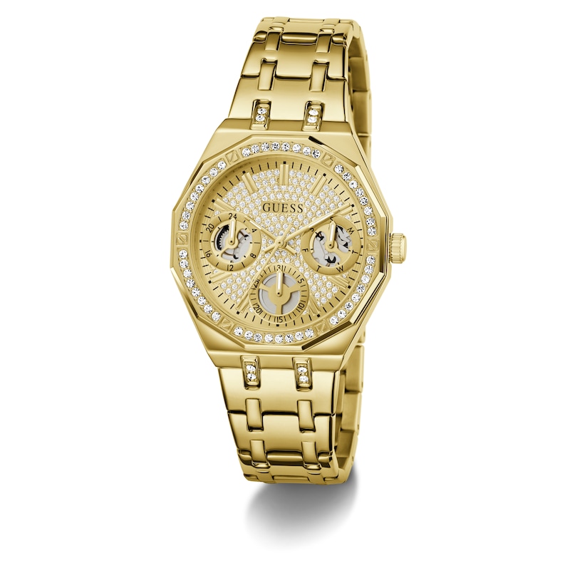 Main Image 8 of Guess Women's Crystal Champagne Glitz Dial Gold Tone Bracelet Watch