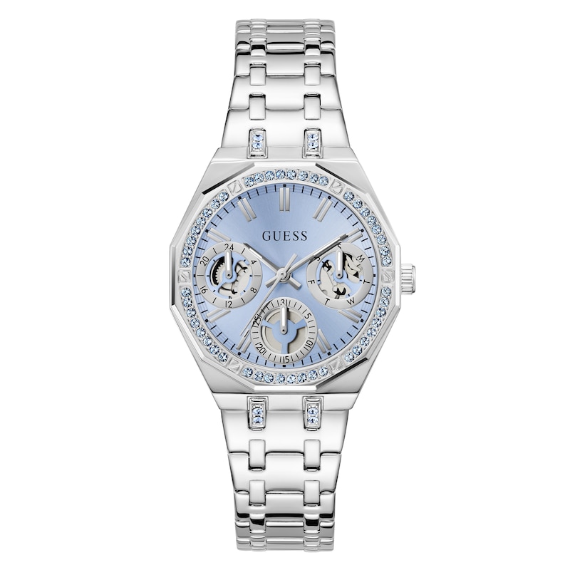 Main Image 1 of Guess Women's Crystal Ice Blue Dial Silver Tone Bracelet Watch