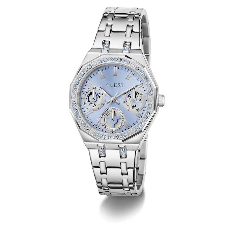Main Image 8 of Guess Women's Crystal Ice Blue Dial Silver Tone Bracelet Watch