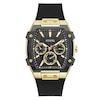 Thumbnail Image 1 of Guess Men's Black Dial Gold Tone Tonneau Case Black Silicone Strap Watch