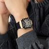 Thumbnail Image 2 of Guess Men's Black Dial Gold Tone Tonneau Case Black Silicone Strap Watch