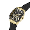 Thumbnail Image 7 of Guess Men's Black Dial Gold Tone Tonneau Case Black Silicone Strap Watch