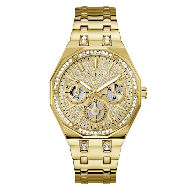 Main Image 1 of Guess Men's Crystal Champagne Glitz Dial Gold Tone Bracelet Watch