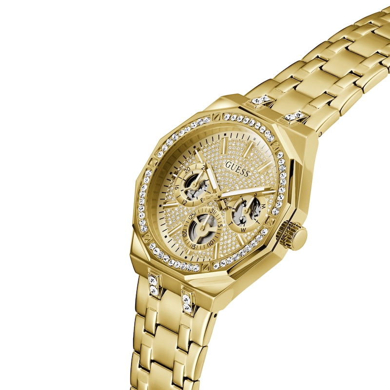 Main Image 7 of Guess Men's Crystal Champagne Glitz Dial Gold Tone Bracelet Watch