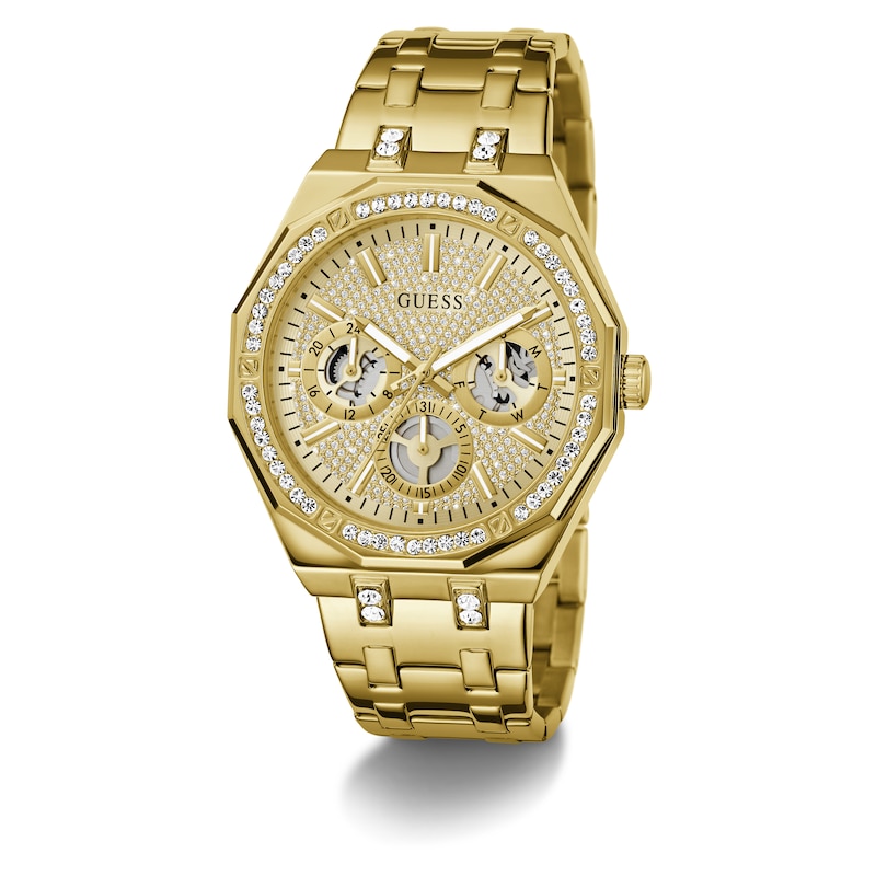 Main Image 8 of Guess Men's Crystal Champagne Glitz Dial Gold Tone Bracelet Watch