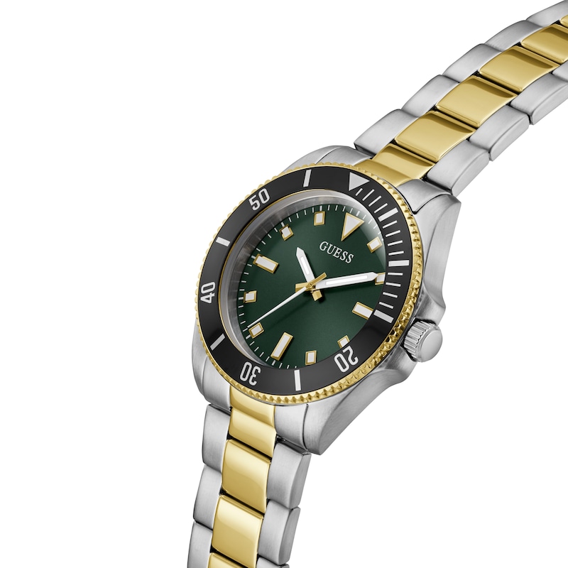 Main Image 7 of Guess Men's Green Dial Two Tone Bracelet Watch
