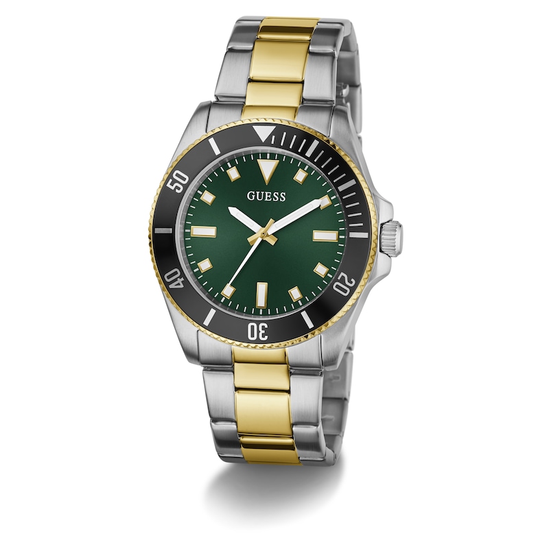 Main Image 8 of Guess Men's Green Dial Two Tone Bracelet Watch
