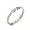 Thumbnail Image 1 of GUESS Lion King Men's Silver Tone Logo Tag Chain Bracelet