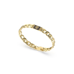 GUESS Rebel Moon Men's Gold Tone Tag ID Bracelet