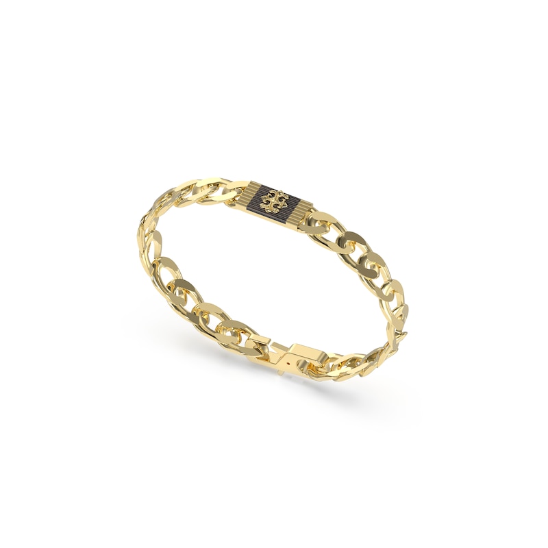 Main Image 1 of GUESS Rebel Moon Men's Gold Tone Tag ID Bracelet