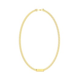 GUESS Lion King Men's Gold Tone Logo Tag 21" Curb Chain Necklace