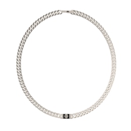 GUESS Rebel Moon Men's Silver Tone 21" Curb Chain Necklace