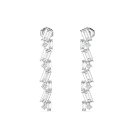 GUESS Chandelier Women's Silver Tone Crystal Drop Earrings