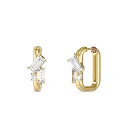 GUESS Chandelier Women's Gold Tone Crystal Huggie Earrings