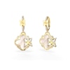 Thumbnail Image 1 of GUESS Wild Flower Women's Gold Tone Crystal Leaf 28mm Huggie Earrings