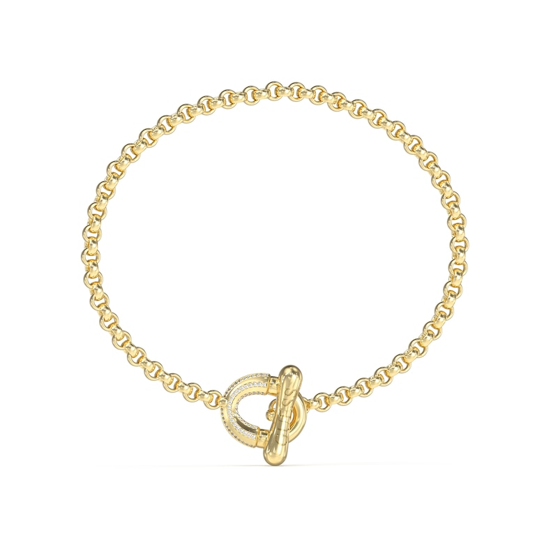 Main Image 1 of GUESS Majorelle Women's Gold Tone Crystal T-Bar Toggle Bracelet