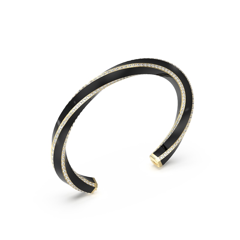 Main Image 1 of GUESS Le Mirage Women's Gold Tone Crystal Enamel Twisted Bangle