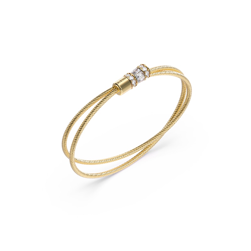 Main Image 1 of GUESS Kalybe Women's Gold Tone Crystal Double Cable Bracelet