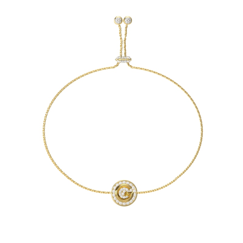 Main Image 1 of GUESS G Crystal Women's Gold Tone Crystal G Logo Bracelet