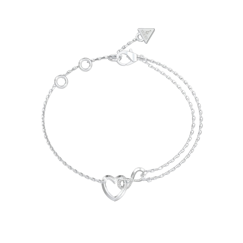 Main Image 1 of GUESS Iconique Women's Silver Tone Crystal Infinity & Heart Bracelet