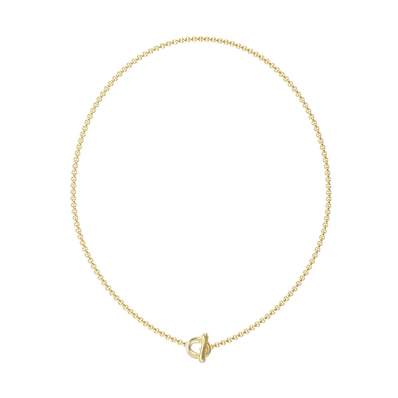 GUESS Majorelle Womens Gold Tone Crystal T-Bar Toggle 16 Necklace