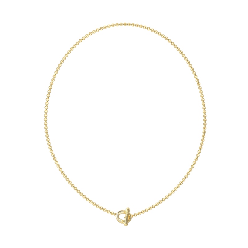 Main Image 1 of GUESS Majorelle Women's Gold Tone Crystal T-Bar Toggle 16" Necklace