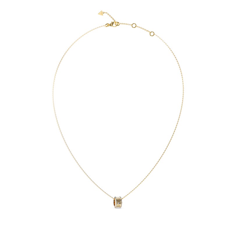 Main Image 1 of GUESS Kalybe Women's Gold Tone Crystal Cable Circle Necklace