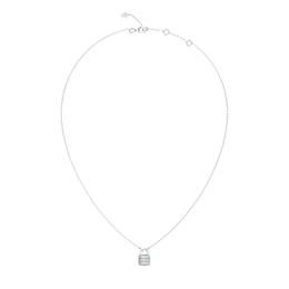 GUESS My Secret Women's Silver Tone Mini Crystal Padlock Necklace