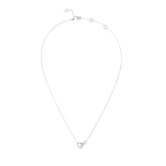 GUESS Iconique Womens Silver Tone Crystal Infinity and Heart