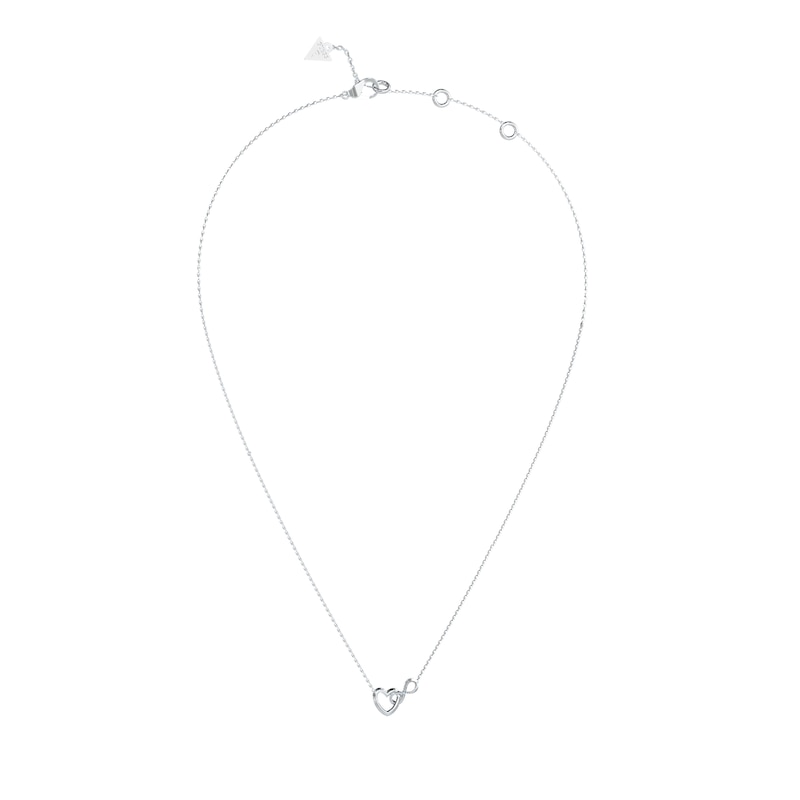 Main Image 1 of GUESS Iconique Women's Silver Tone Crystal Infinity & Heart Necklace