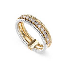 GUESS Kalybe Women's Bicolor Crystal Cable Band Ring
