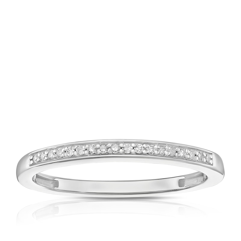 Main Image 1 of Perfect Fit Sterling Silver with Platinum Plating Eternity Diamond Ring