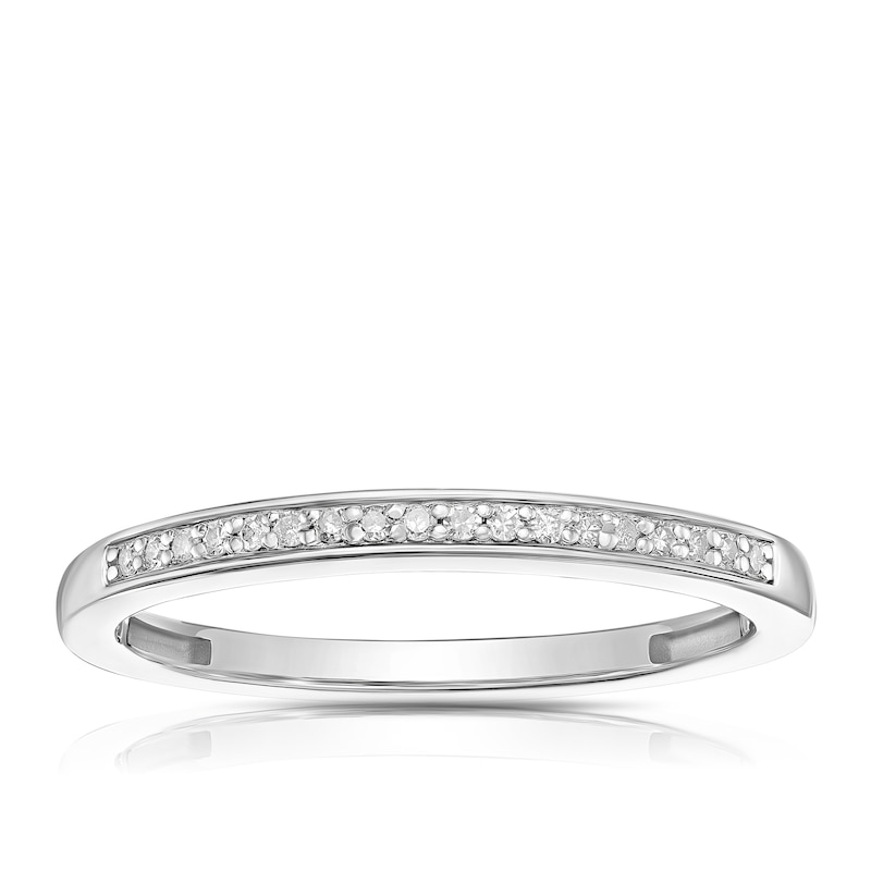 Main Image 1 of Perfect Fit Sterling Silver with Platinum Plating Eternity Diamond Ring
