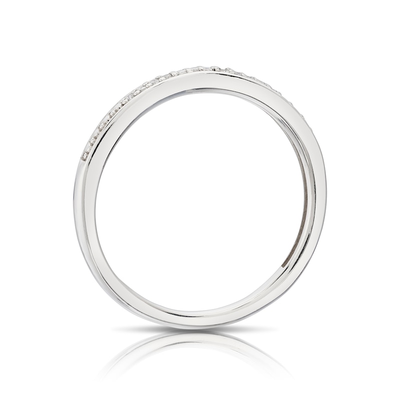 Main Image 3 of Perfect Fit Sterling Silver with Platinum Plating Eternity Diamond Ring