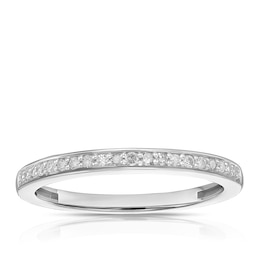 Perfect Fit Sterling Silver with Platinum Plating Eternity Diamond Ring