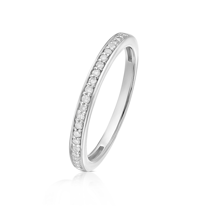 Main Image 2 of Perfect Fit Sterling Silver with Platinum Plating Eternity Diamond Ring