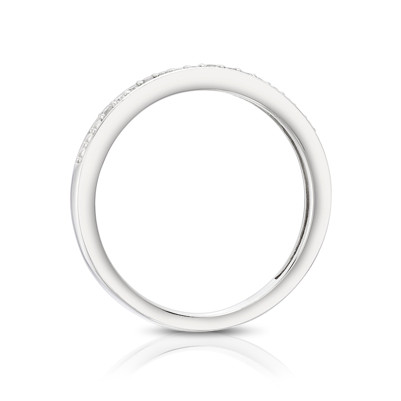 Main Image 3 of Perfect Fit Sterling Silver with Platinum Plating Eternity Diamond Ring