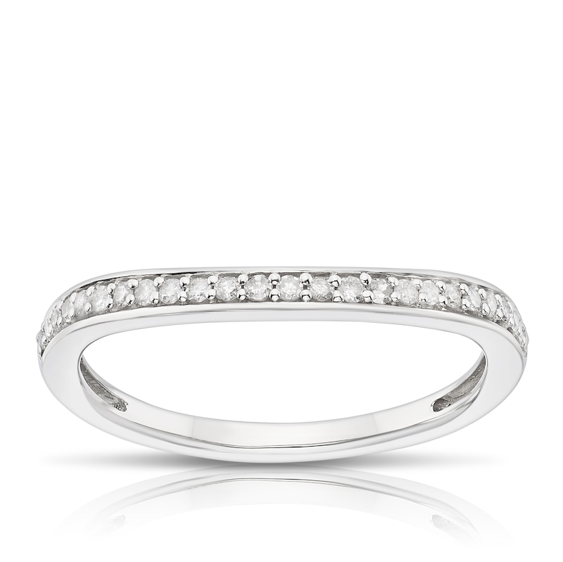Main Image 1 of Perfect Fit Sterling Silver with Platinum Plating Eternity 0.14ct Diamond Ring