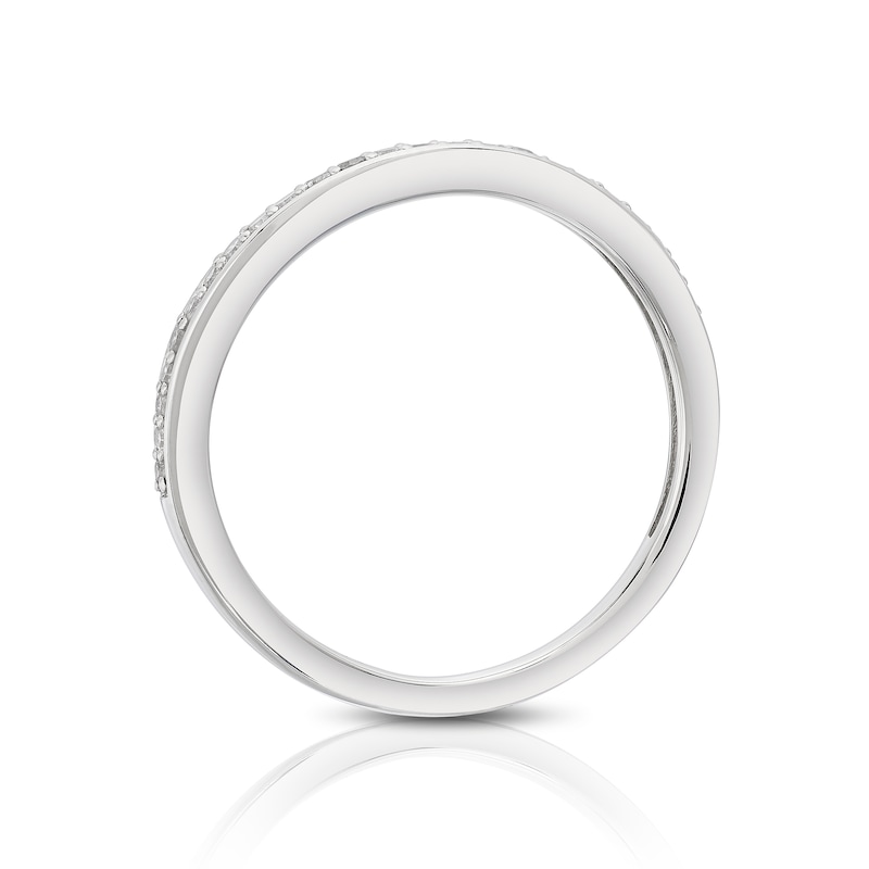 Main Image 3 of Perfect Fit Sterling Silver with Platinum Plating Eternity 0.14ct Diamond Ring