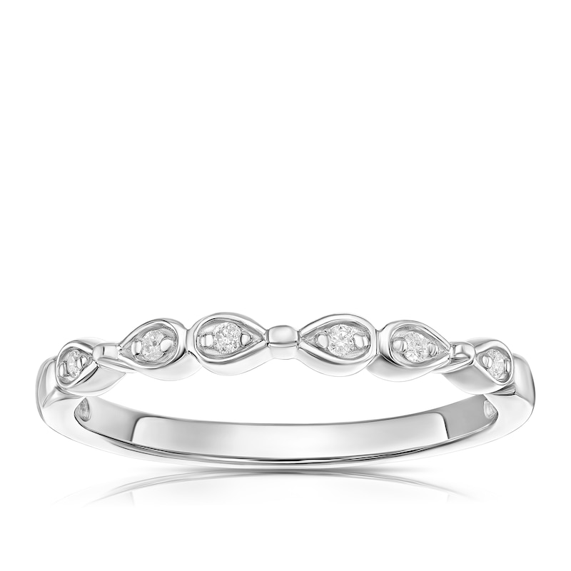 Main Image 1 of Perfect Fit Sterling Silver with Platinum Plating Eternity Diamond Ring