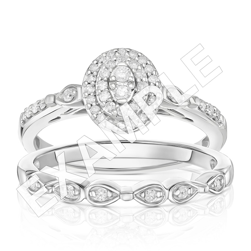 Main Image 2 of Perfect Fit Sterling Silver with Platinum Plating Eternity Diamond Ring