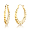 Thumbnail Image 1 of Sterling Silver 18ct Yellow Gold Plated Twisted Hoop Earrings