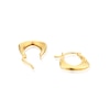 Thumbnail Image 2 of Sterling Silver 18ct Yellow Gold Plated Ridge Pattern Hoop Earrings
