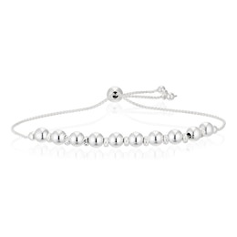 Sterling Silver Beaded Adjustable Bracelet