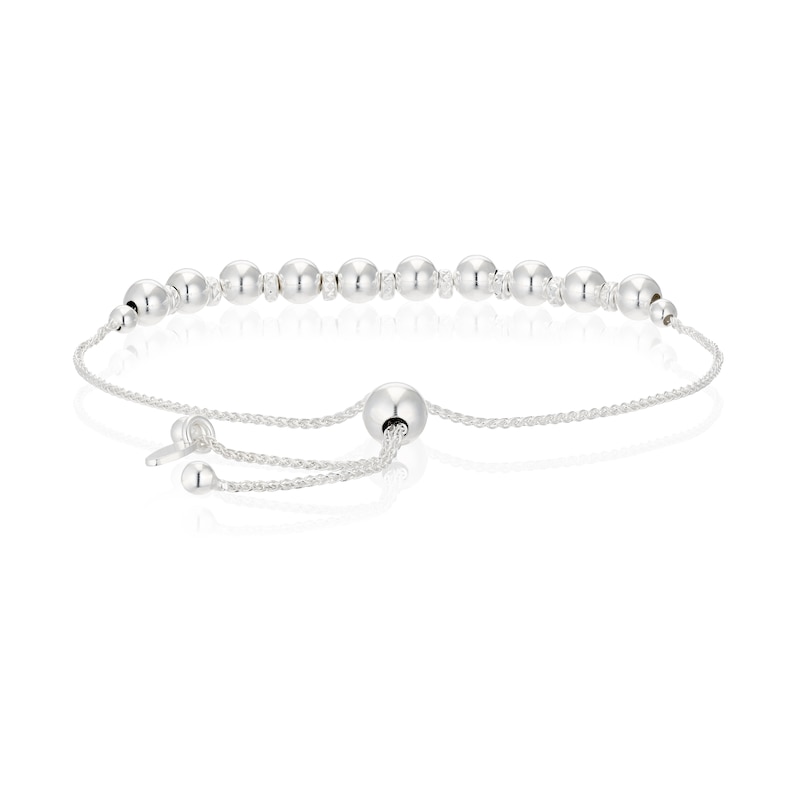 Main Image 3 of Sterling Silver Beaded Adjustable Bracelet